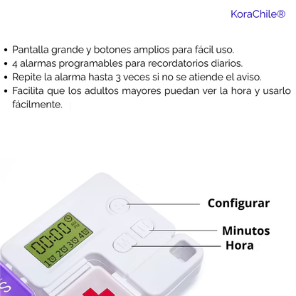 Pastillero Inteligente con Alarma® - No vuelvas a olvidar una toma importante
