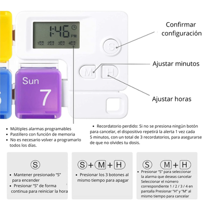 Pastillero Inteligente con Alarma® - No vuelvas a olvidar una toma importante
